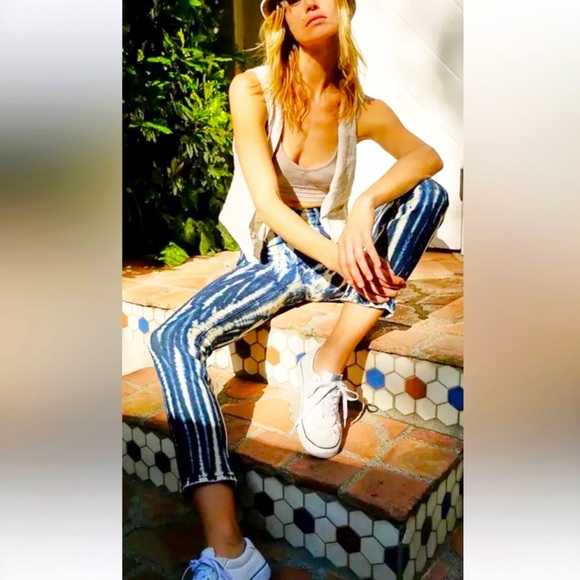 MOTHER Denim The Dazzler Mid-Rise Ankle Tie-Dye Jeans Sz 26 - Picture 2 of 7